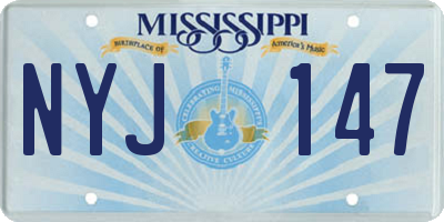 MS license plate NYJ147