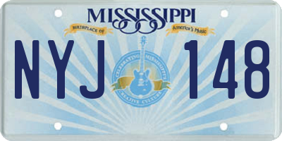 MS license plate NYJ148