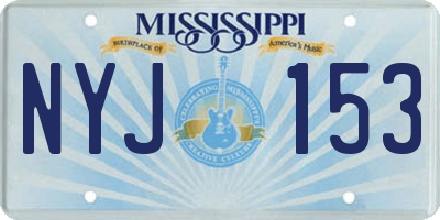 MS license plate NYJ153