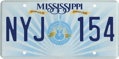 MS license plate NYJ154
