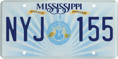 MS license plate NYJ155