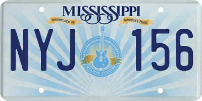 MS license plate NYJ156