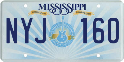 MS license plate NYJ160