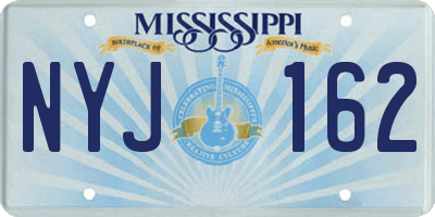 MS license plate NYJ162