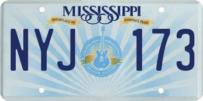 MS license plate NYJ173