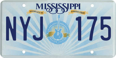 MS license plate NYJ175