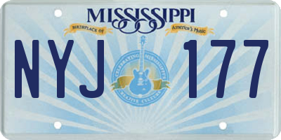 MS license plate NYJ177