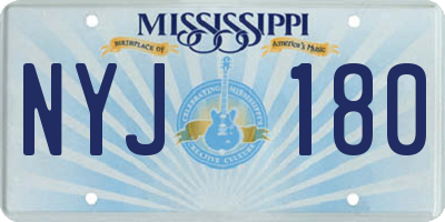 MS license plate NYJ180