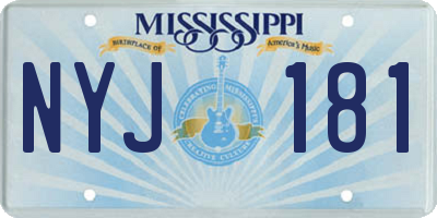MS license plate NYJ181