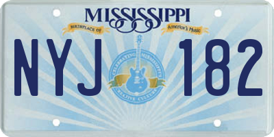 MS license plate NYJ182