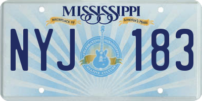 MS license plate NYJ183
