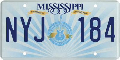 MS license plate NYJ184