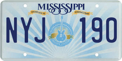 MS license plate NYJ190