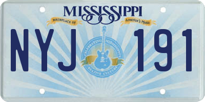 MS license plate NYJ191