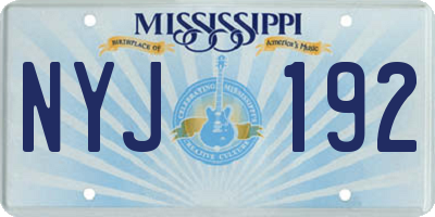 MS license plate NYJ192