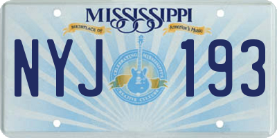 MS license plate NYJ193