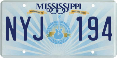 MS license plate NYJ194