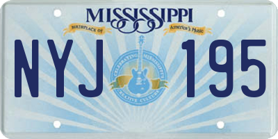 MS license plate NYJ195