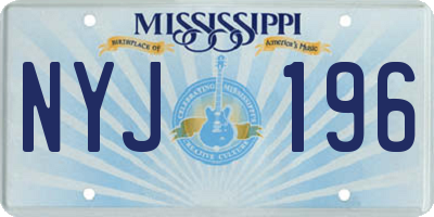 MS license plate NYJ196