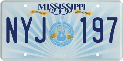MS license plate NYJ197