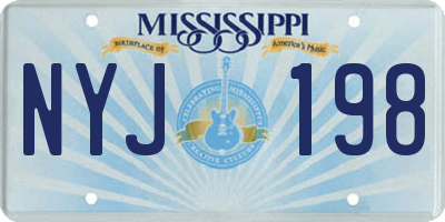 MS license plate NYJ198