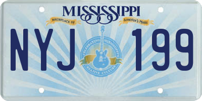 MS license plate NYJ199