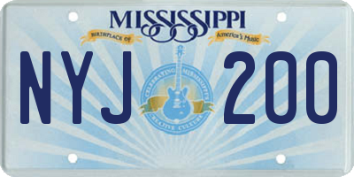 MS license plate NYJ200
