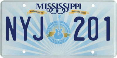 MS license plate NYJ201