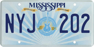 MS license plate NYJ202