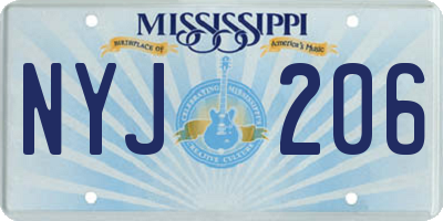 MS license plate NYJ206