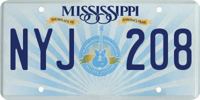 MS license plate NYJ208