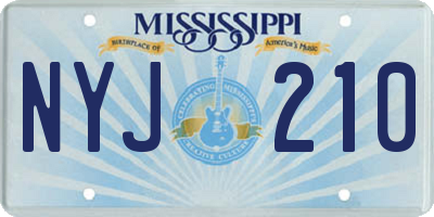 MS license plate NYJ210