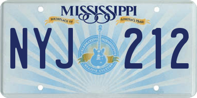MS license plate NYJ212