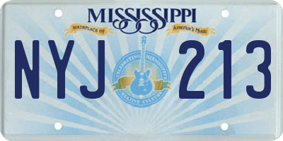 MS license plate NYJ213