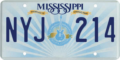 MS license plate NYJ214