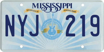 MS license plate NYJ219
