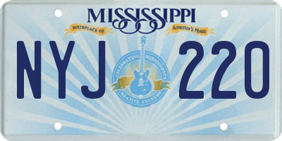 MS license plate NYJ220