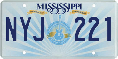 MS license plate NYJ221