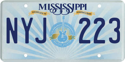 MS license plate NYJ223