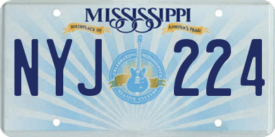 MS license plate NYJ224