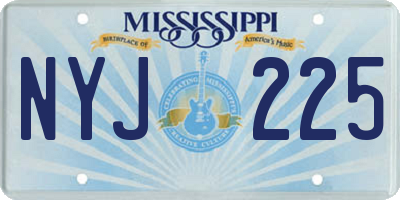 MS license plate NYJ225