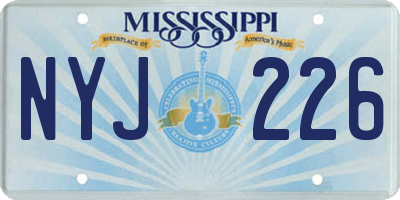 MS license plate NYJ226
