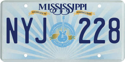 MS license plate NYJ228