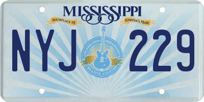 MS license plate NYJ229