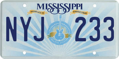 MS license plate NYJ233