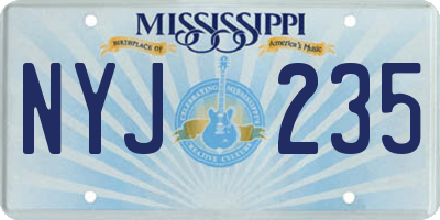 MS license plate NYJ235