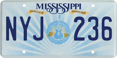 MS license plate NYJ236