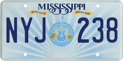 MS license plate NYJ238