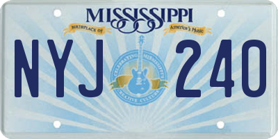 MS license plate NYJ240