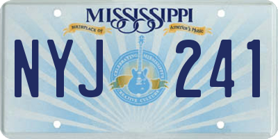 MS license plate NYJ241